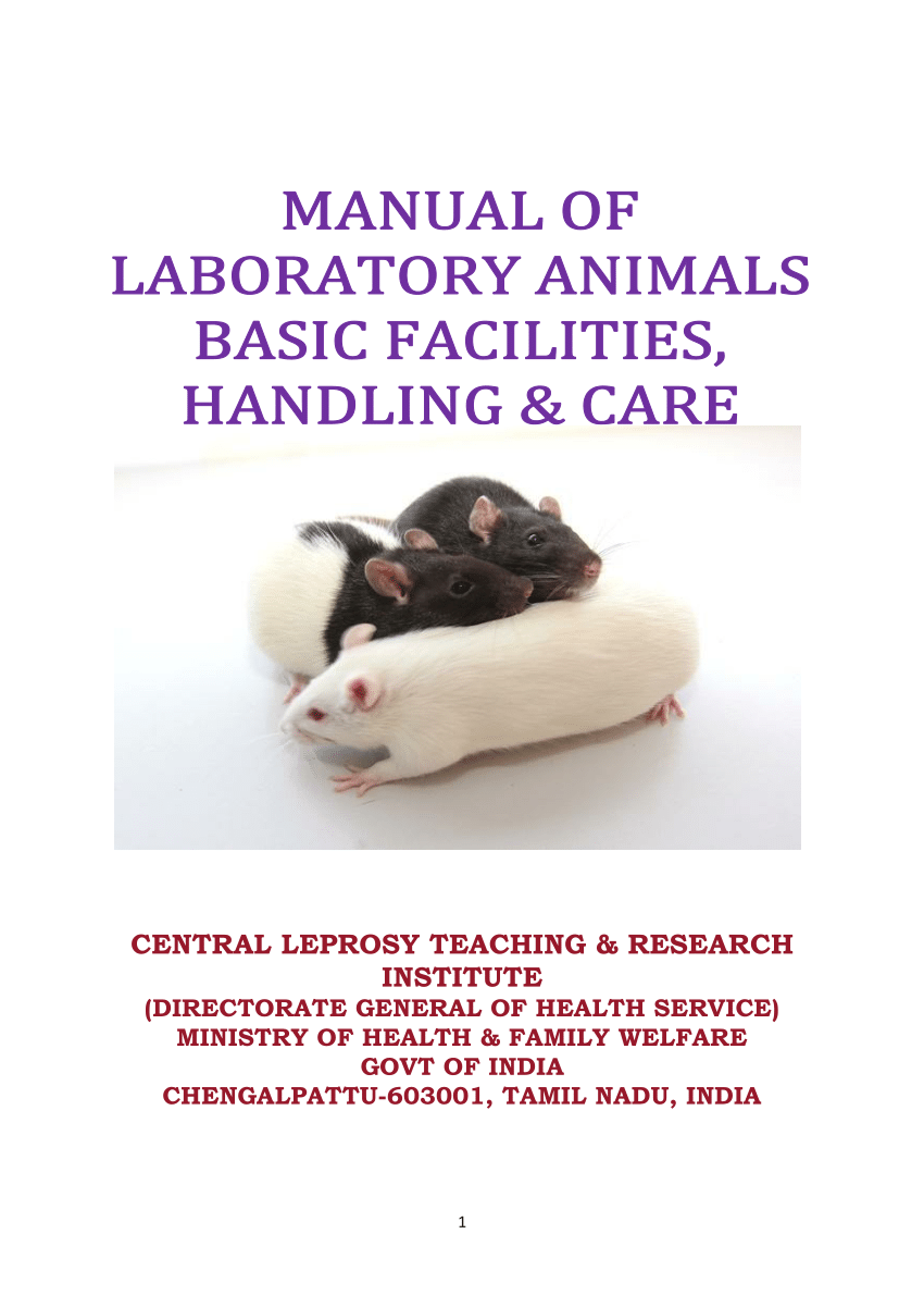 PDF) Manual of Laboratory animals basic facilities, handling and care.