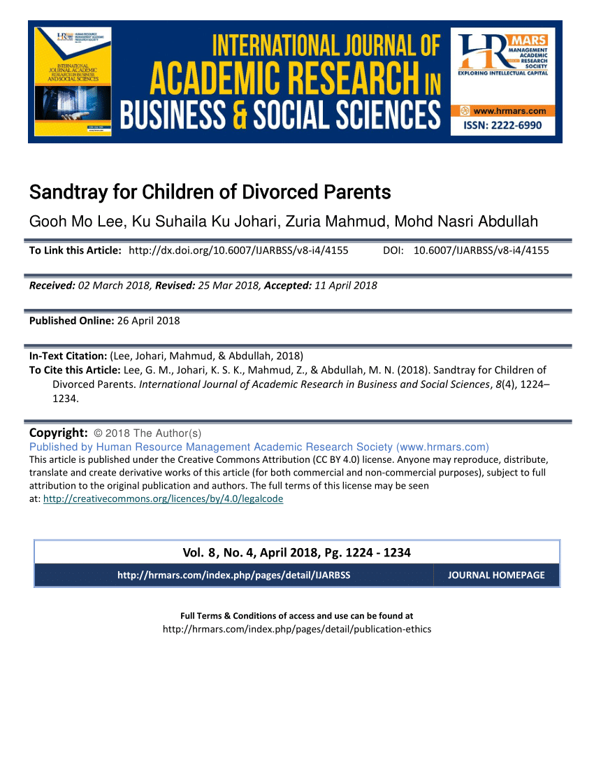 Pdf Sandtray For Children Of Divorced Parents