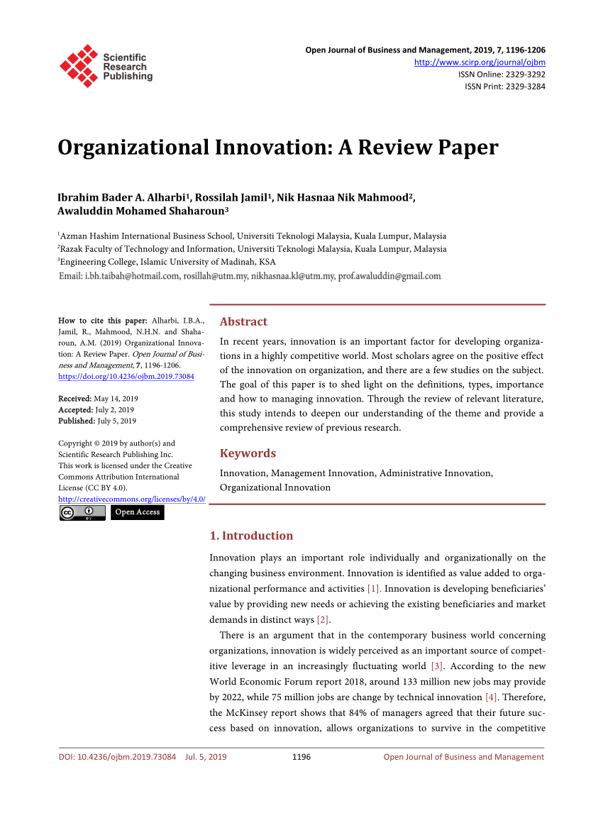thesis organizational innovation