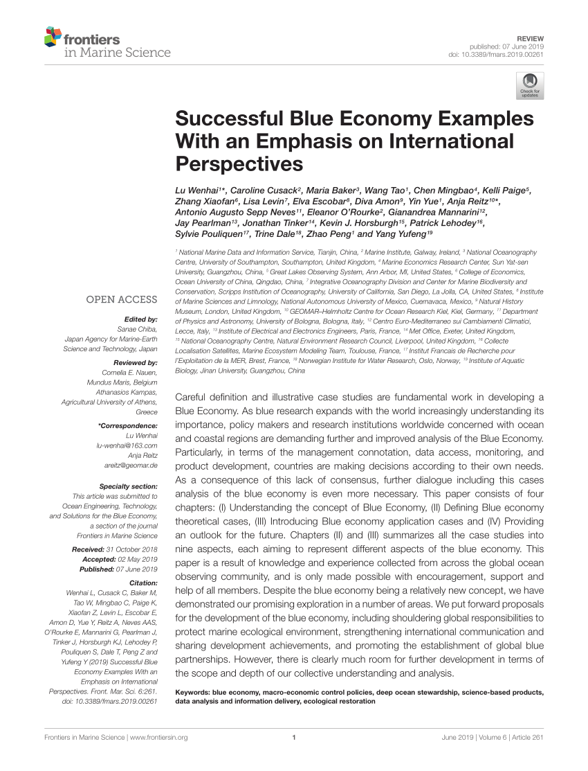 research paper on blue economy