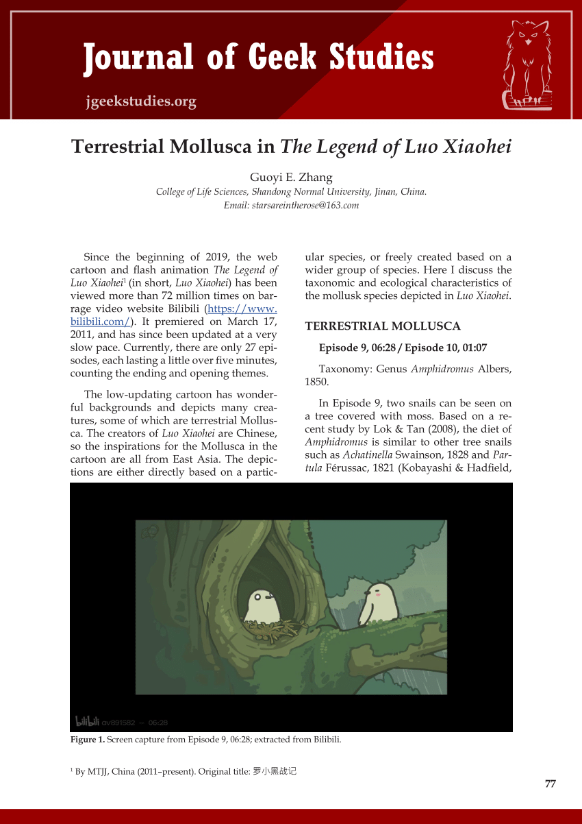 PDF) Terrestrial Mollusca in The Legend of Luo Xiaohei