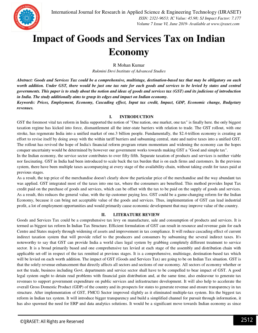 research article on gst