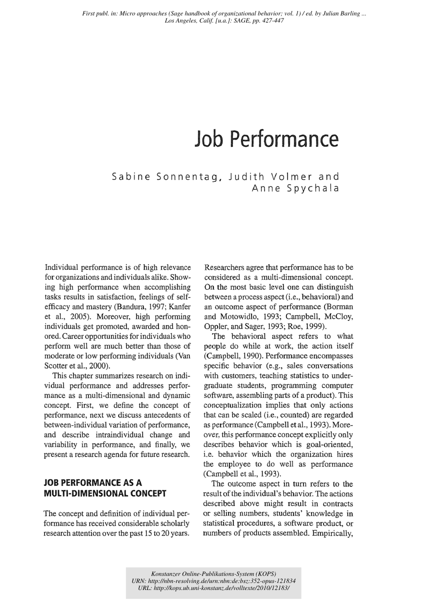 (PDF) Job Performance