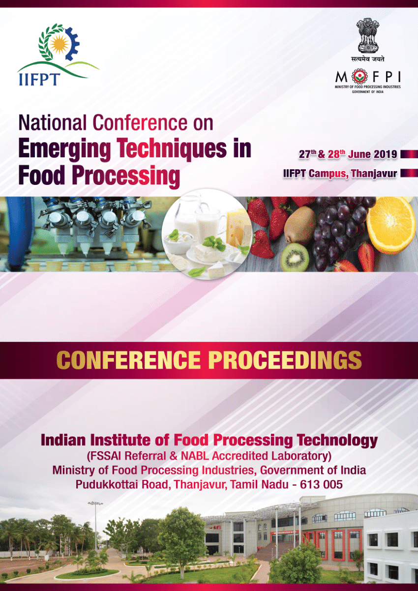 (PDF) Conference on "Emerging Techniques in Food Processing"