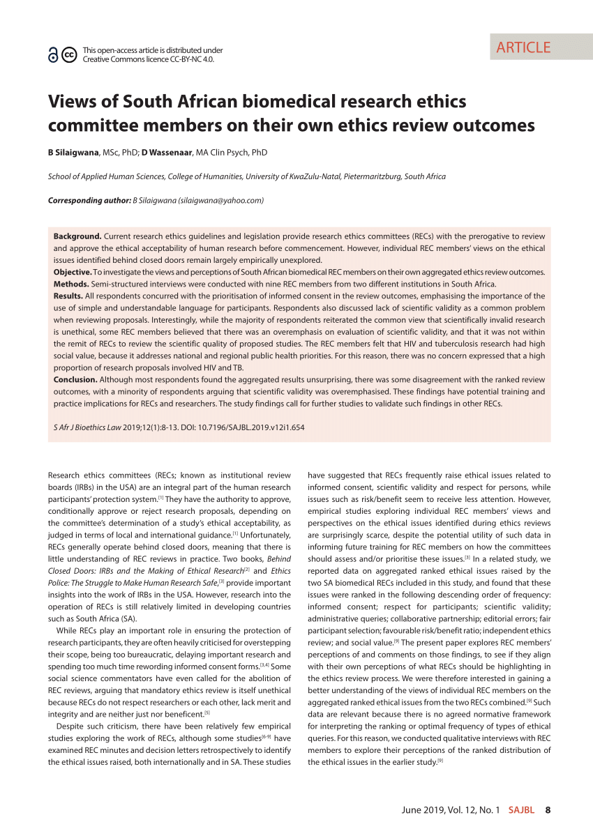 south african medical association research ethics committee