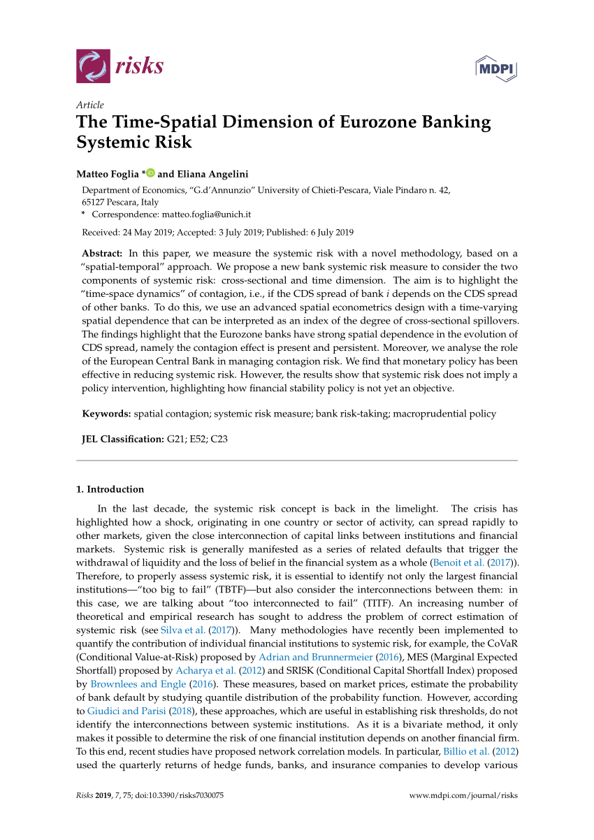 Eurozone Crisis and Banks' Creditworthiness: What is New for Credit Default  Swap Spread Determinants? - Alessandra Ortolano, Eliana Angelini, 2022