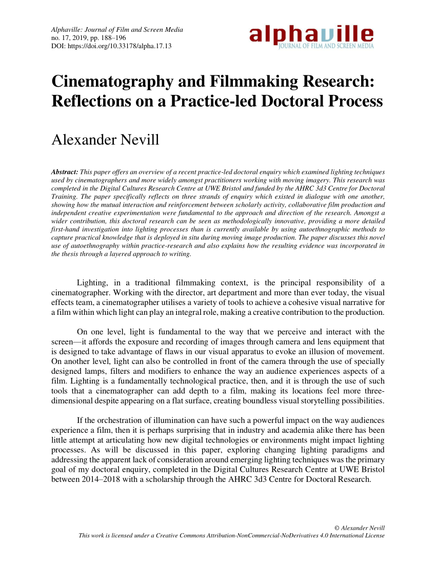 cinema dissertation examples