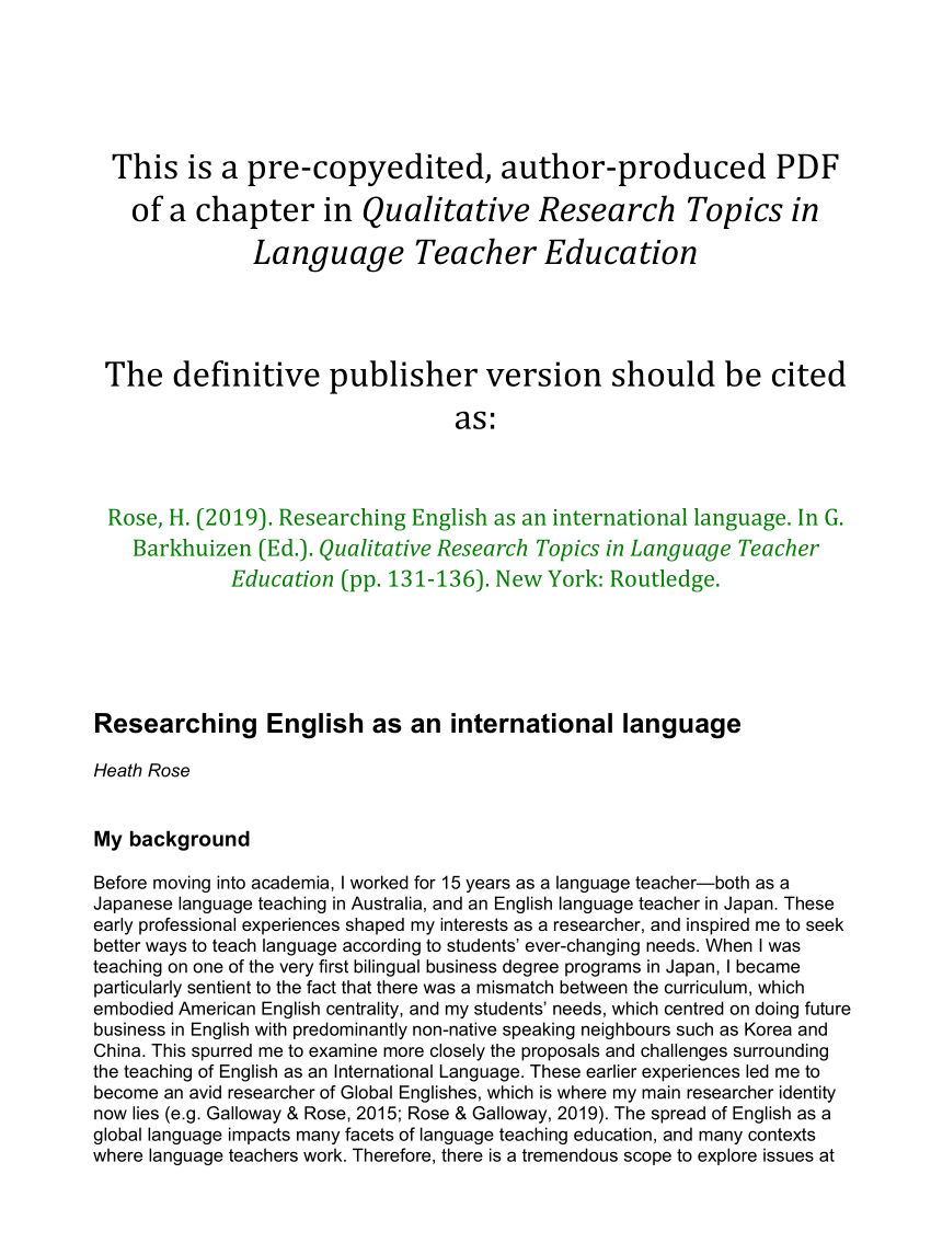list of research topics in english language teaching pdf