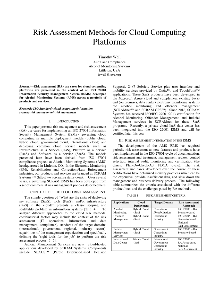 cloud computing risk assessment a case study