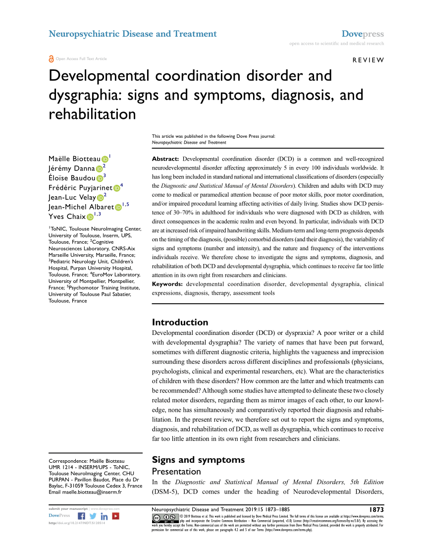 developmental coordination disorder case study