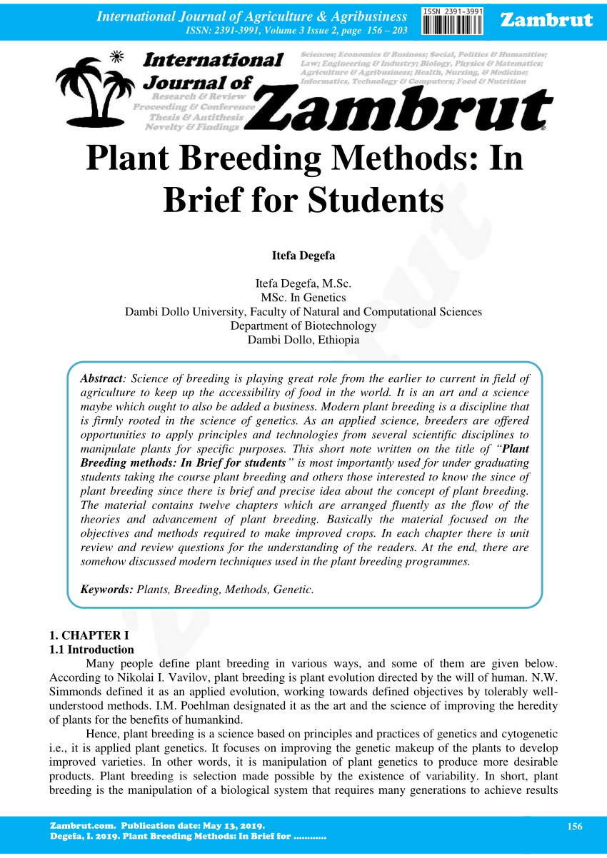 research paper related to plant breeding