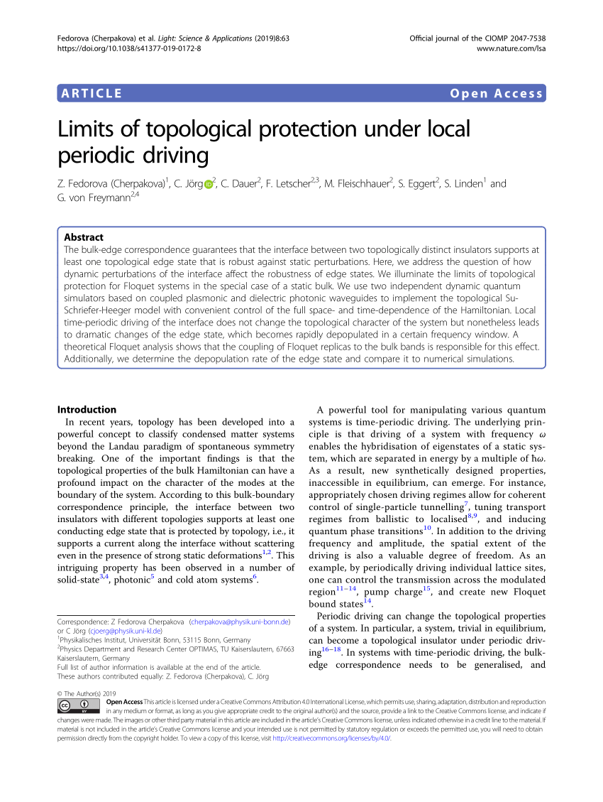 Pdf Limits Of Topological Protection Under Local Periodic Driving