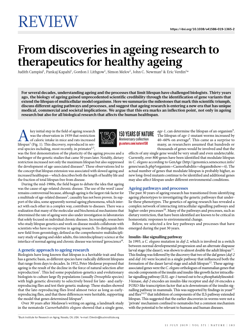 aging research reviews