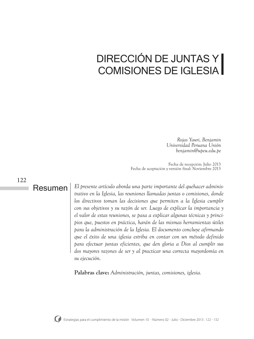 PDF) Dirección de juntas y comisiones de Iglesia