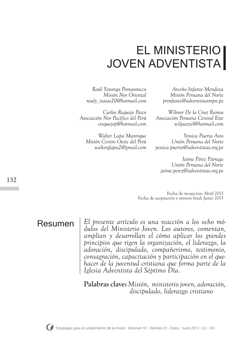 PDF) El ministerio Joven Adventista
