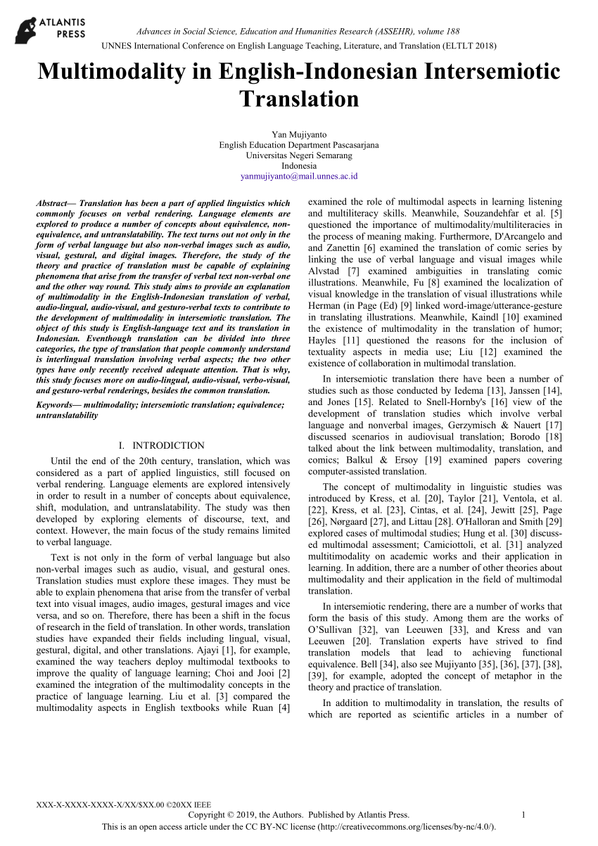 PDF) Intersemiotic Translation and Multimodality