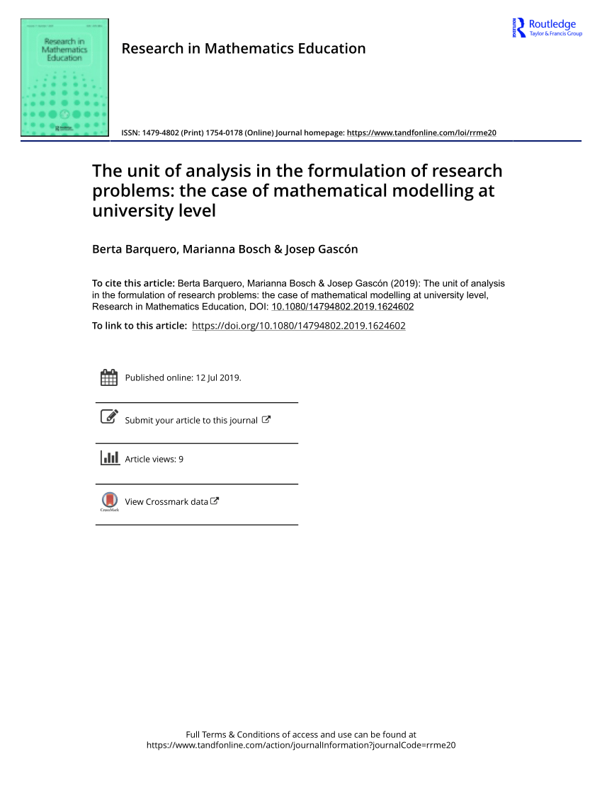 unit of analysis in research pdf