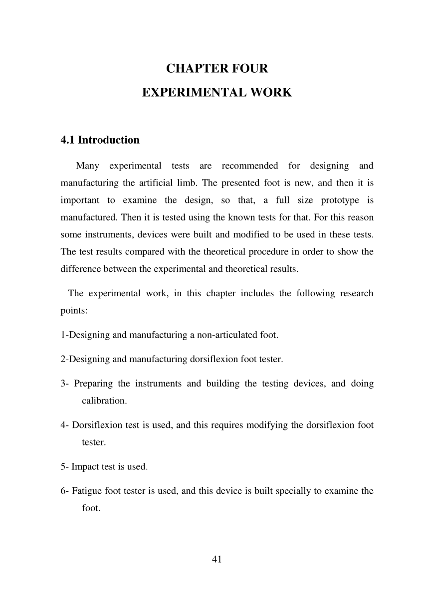 experimental research chapter 4 sample