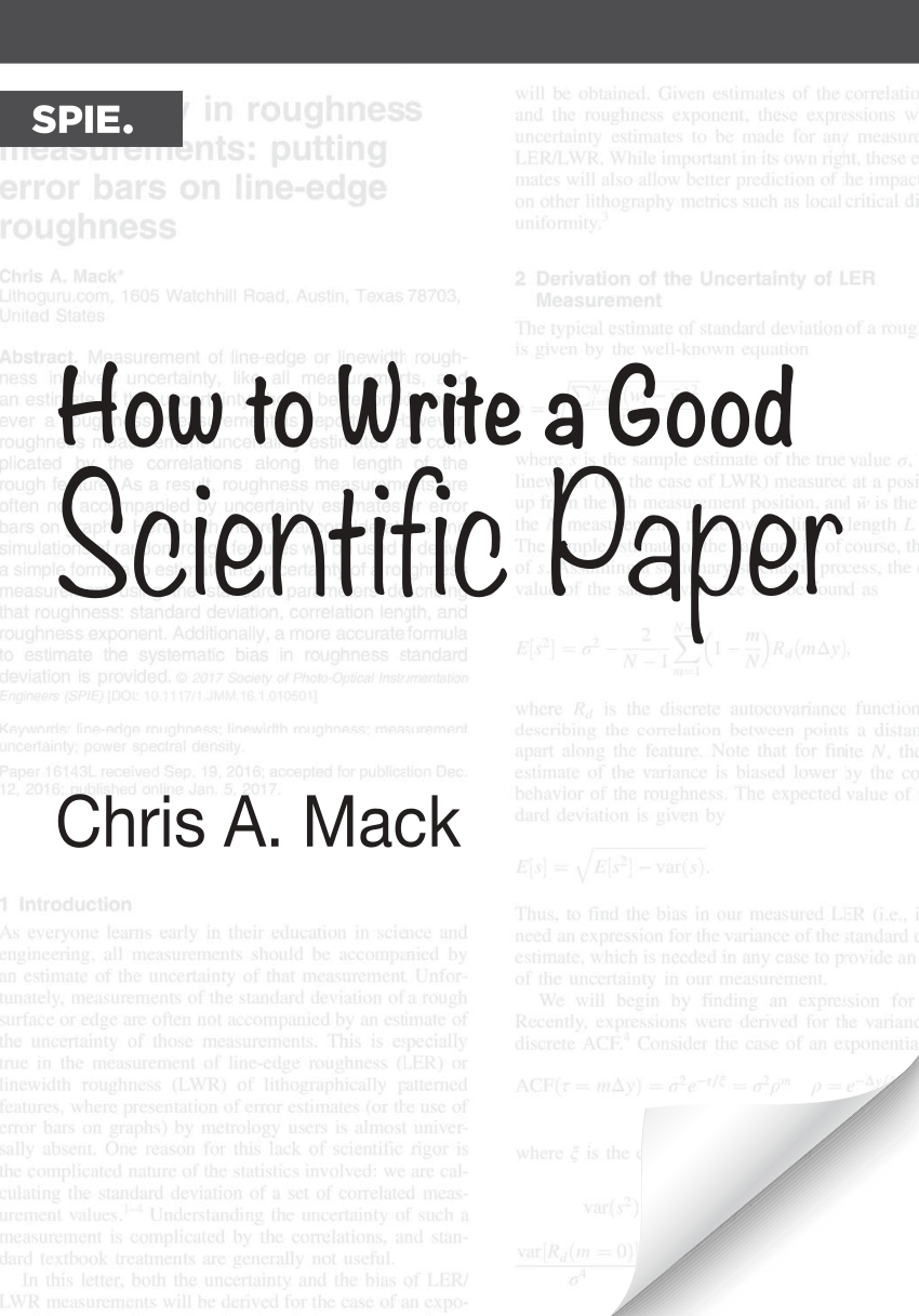 how to write a scientific paper from a data science project