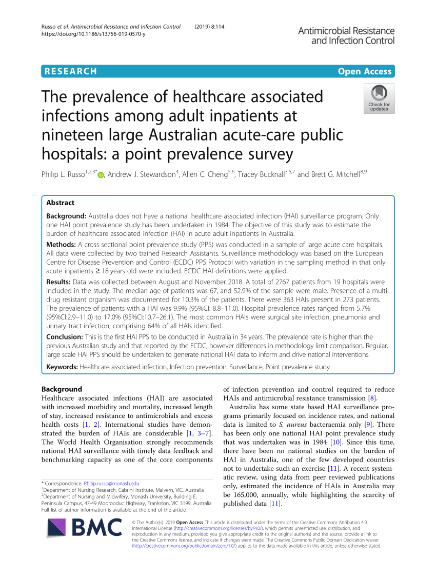 research paper on healthcare associated infections