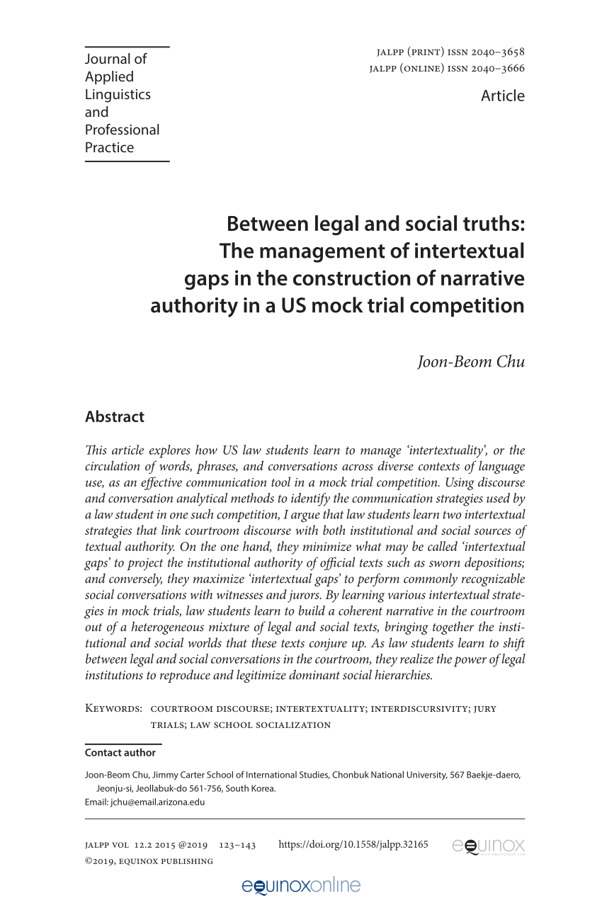 PDF) Between legal and social truths: The management of
