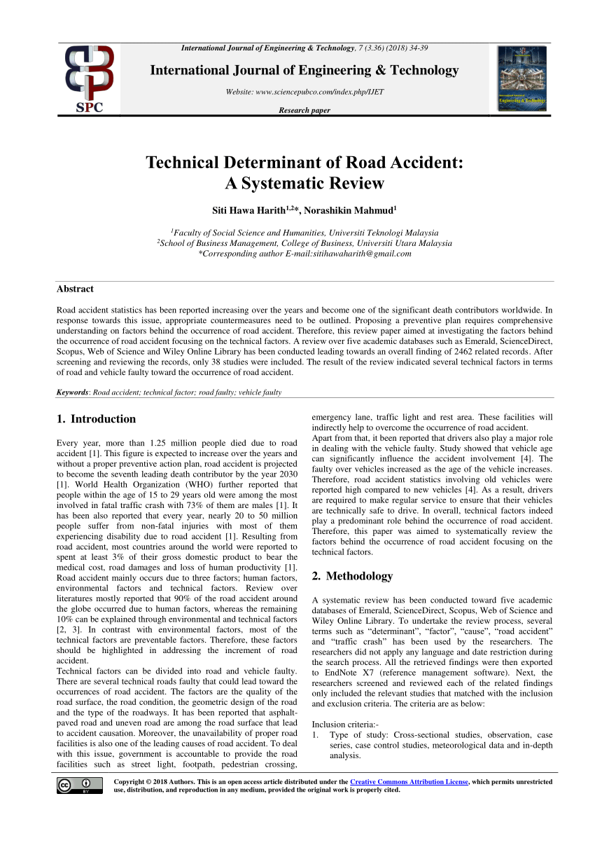 research papers on road traffic accidents