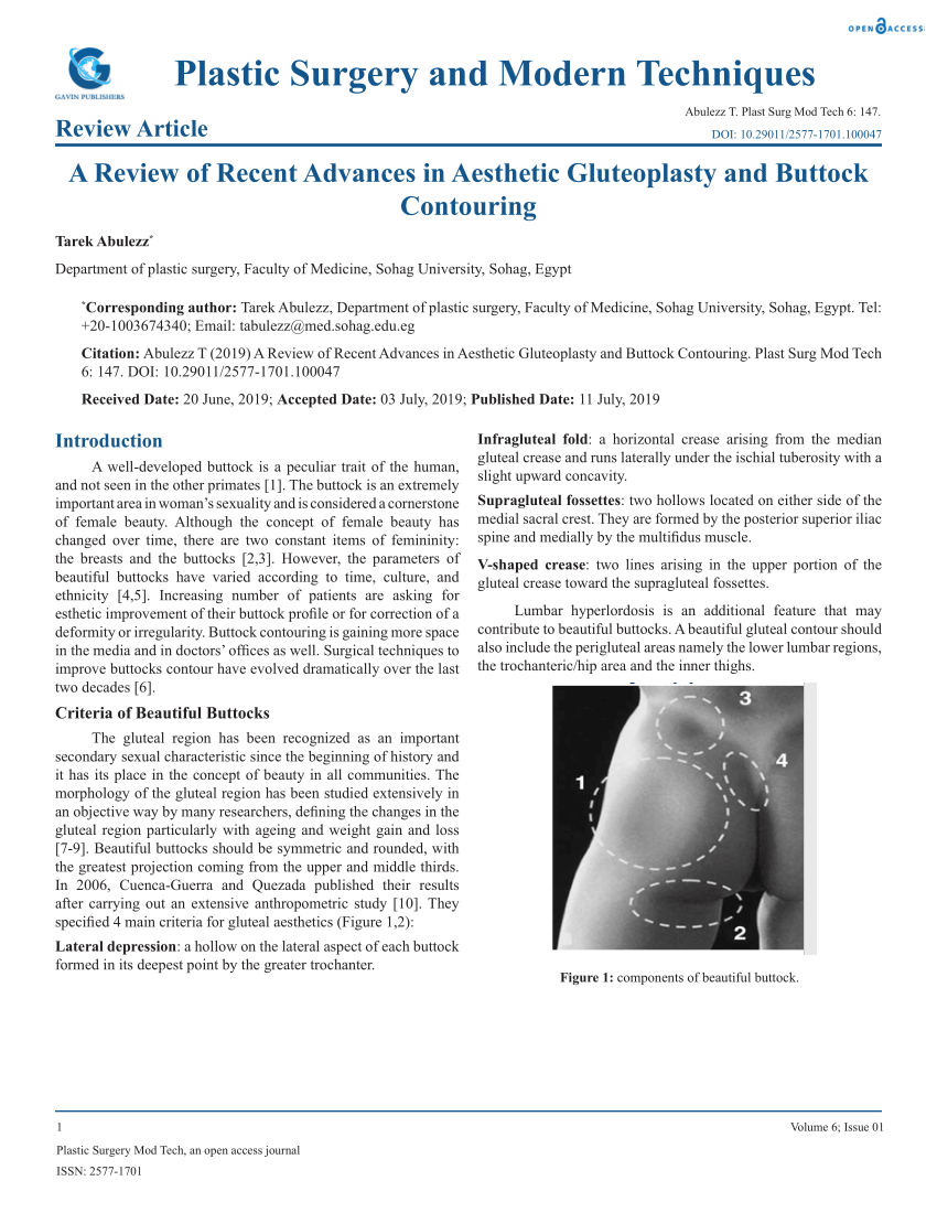 PDF) A Review of Recent Advances in Aesthetic Gluteoplasty and Buttock  Contouring