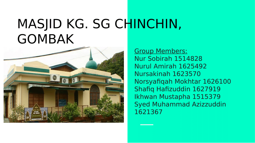 Pdf Masjid Sg Chinchin History Vision And Mission