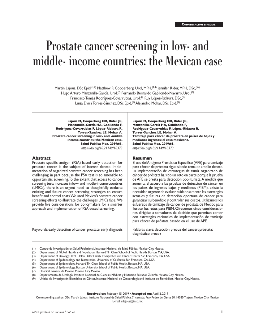 Antigenul prostatic specific (PSA) - instrument util Ã®n screening-ul cancerului prostatic?