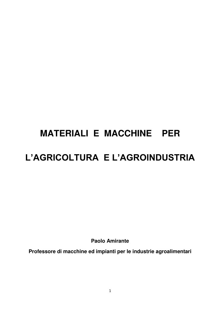 Pdf Materiali E Macchine Per Lagricoltura E Lagroindustria