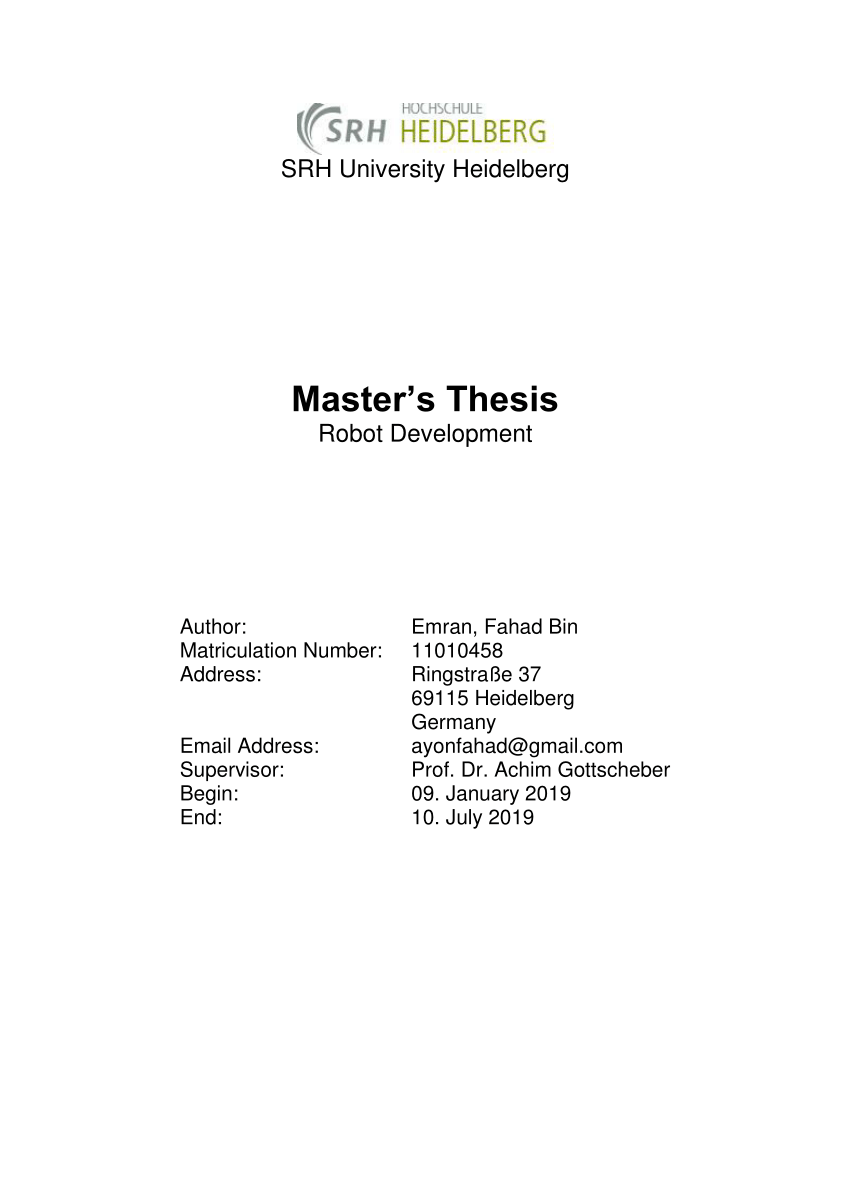 Masters degree thesis proposal sample