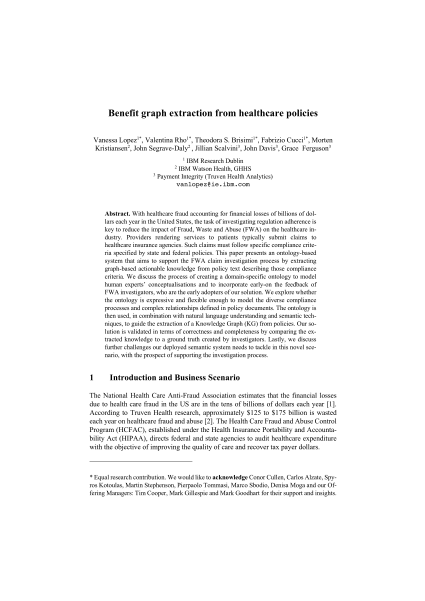 Pdf Benefit Graph Extraction From Healthcare Policies