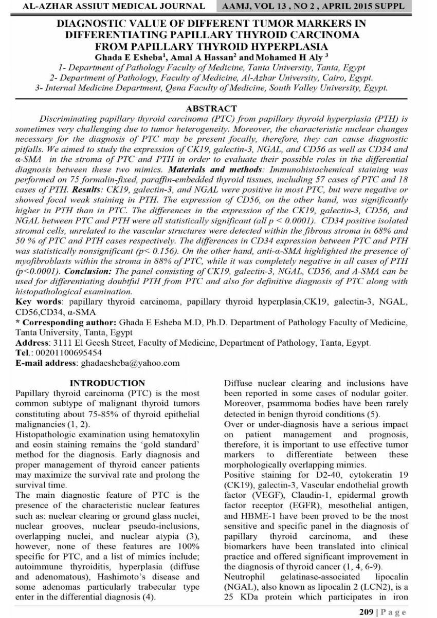 Papillary Thyroid Carcinoma Medicine Notes Thorax Ele