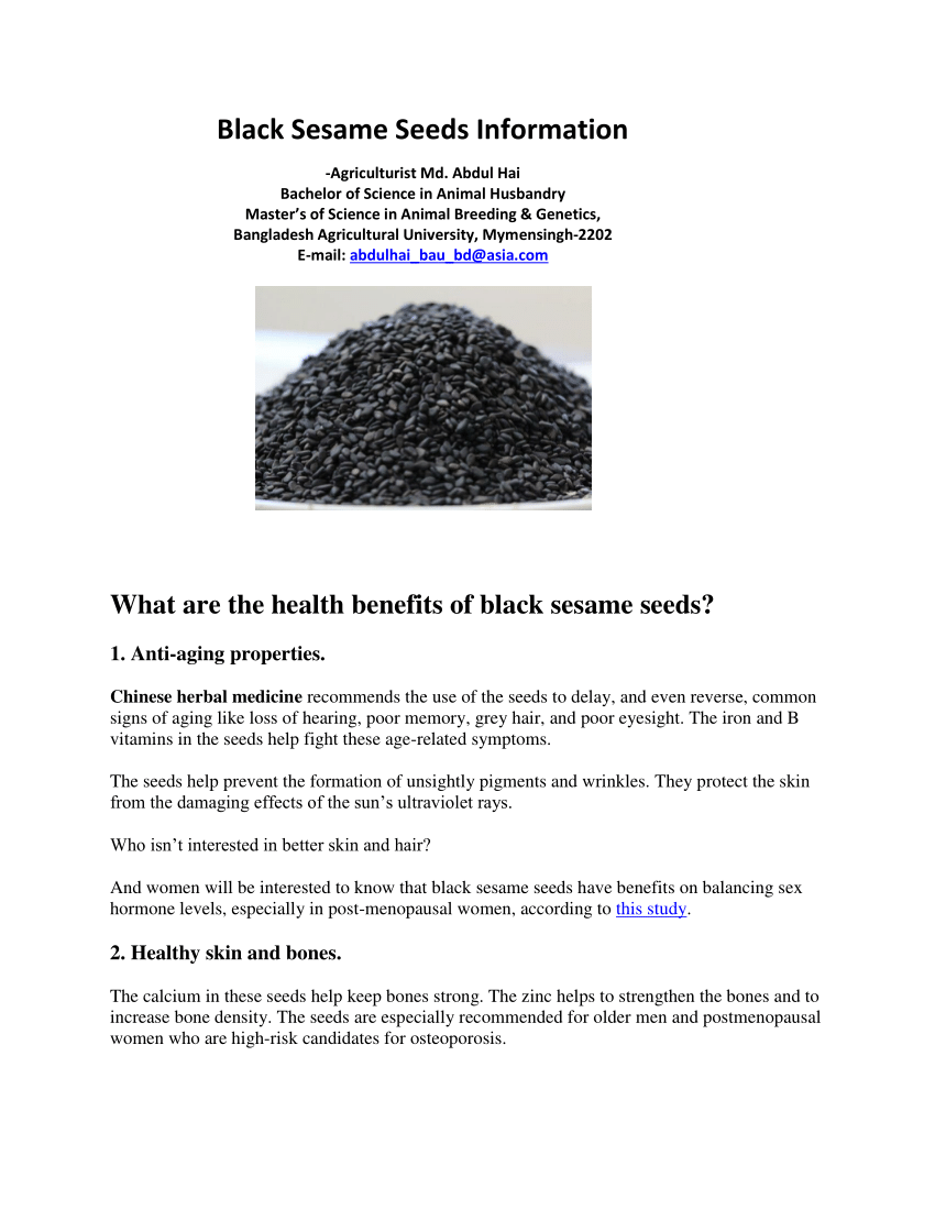 PDF) Black Sesame Seeds Information