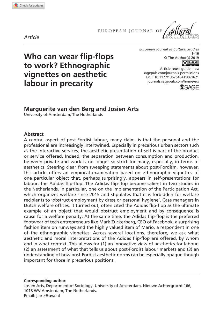 PDF) Who can wear flip-flops to work? Ethnographic vignettes on