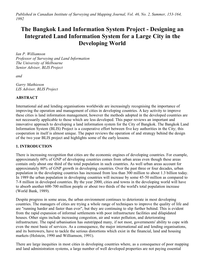 land information system research papers