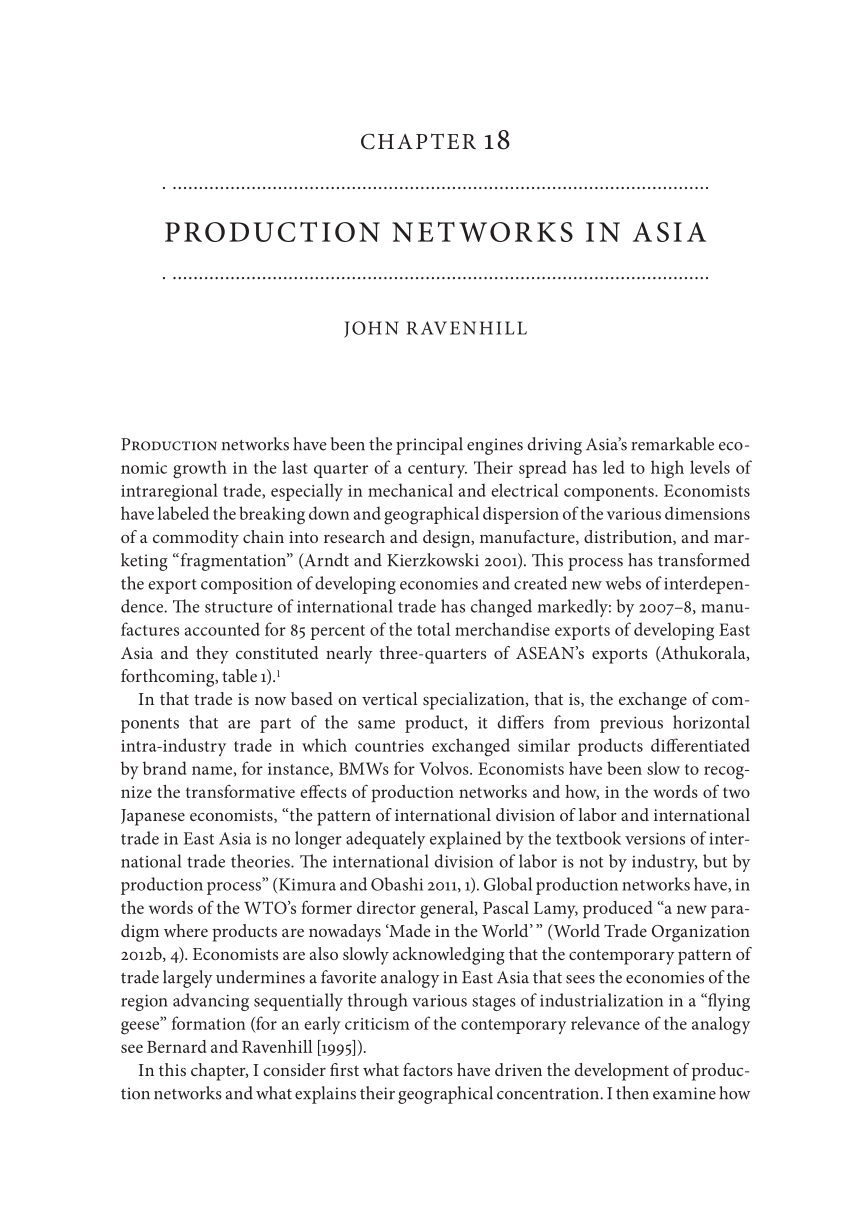 Pdf Production Networks In Asia