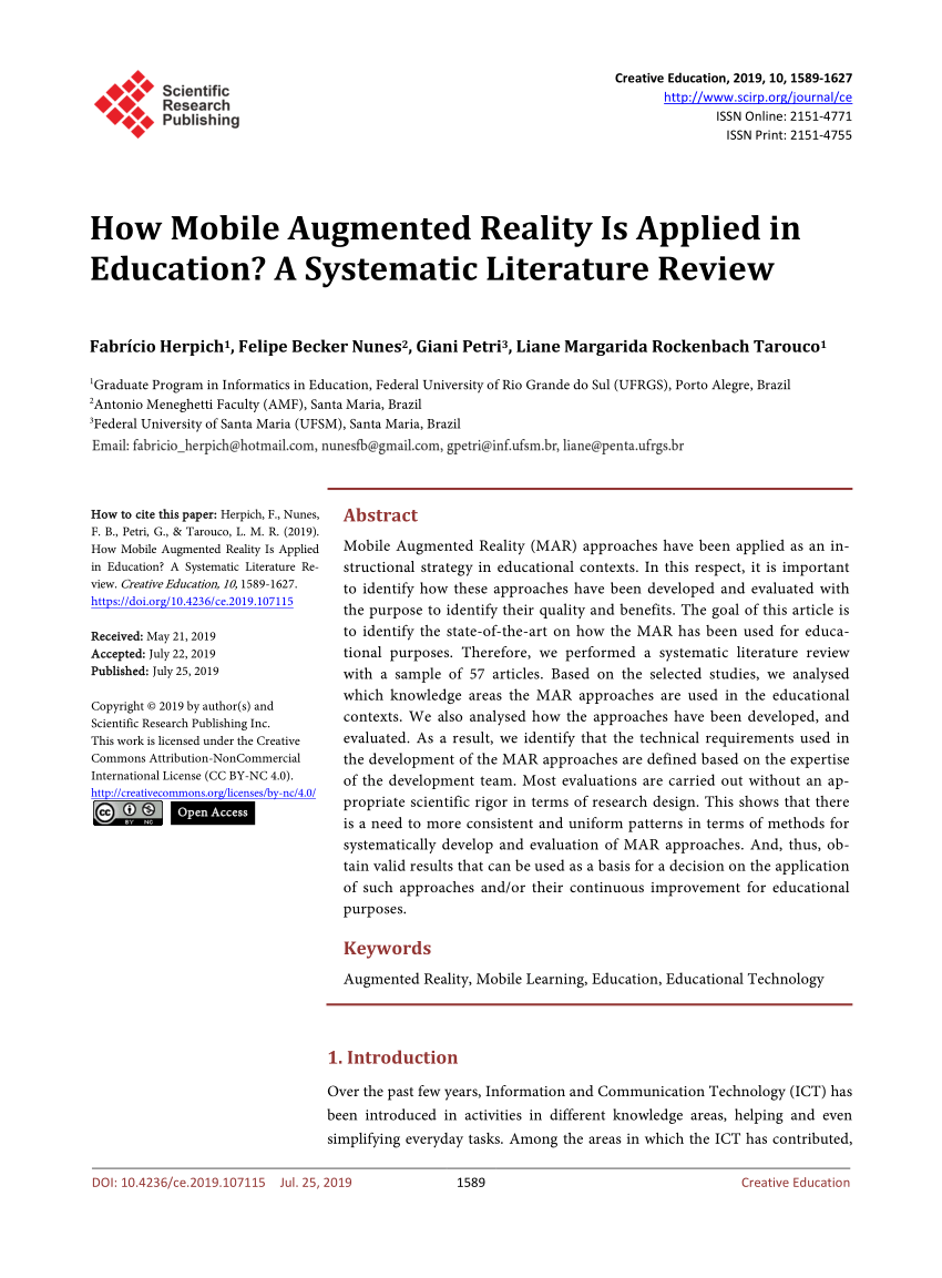 research paper on augmented reality in education