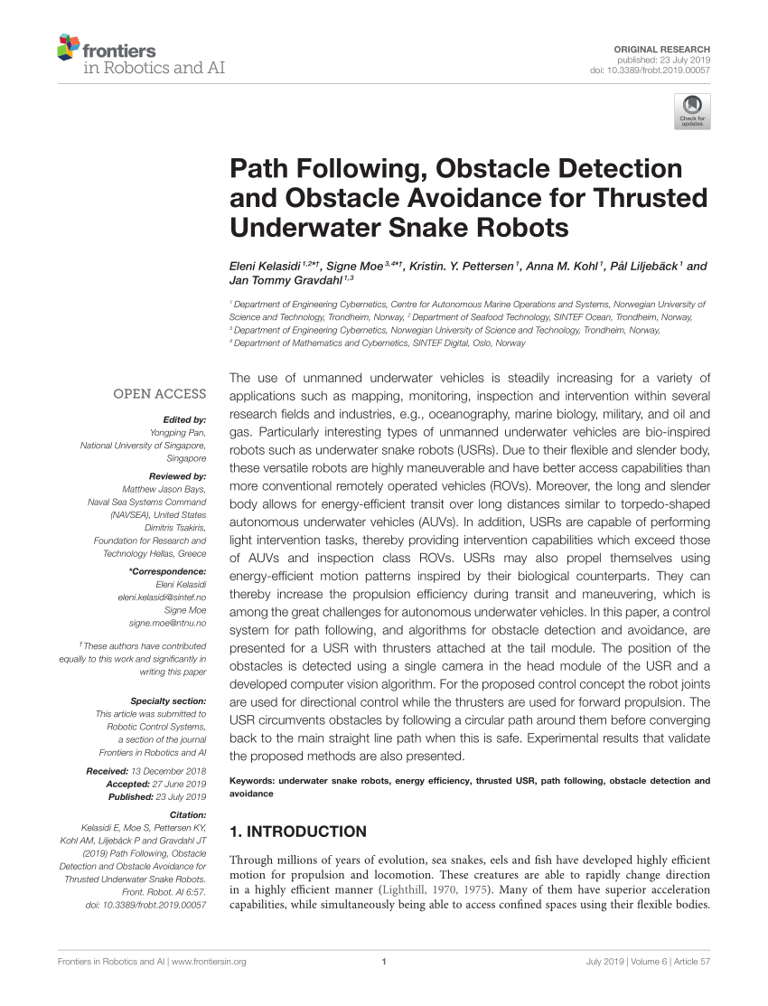 PDF) Path Following, Obstacle Detection and Obstacle Avoidance for ...