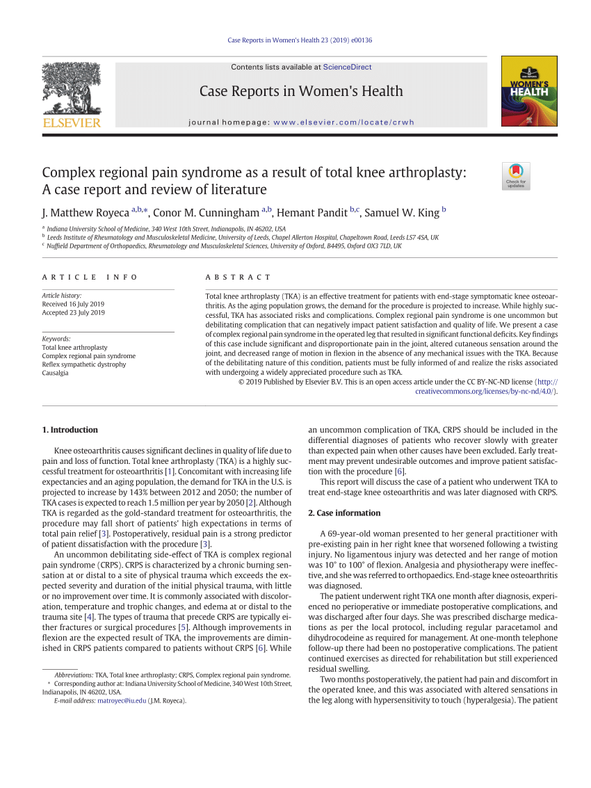 literature review on knee pain