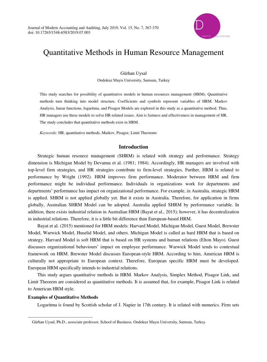 research paper on human resource management pdf
