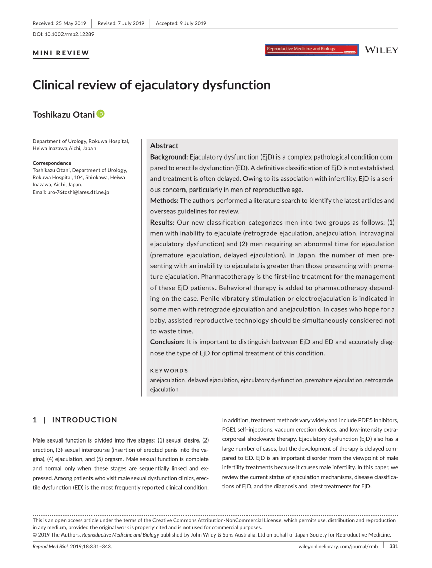 PDF Clinical review of ejaculatory dysfunction