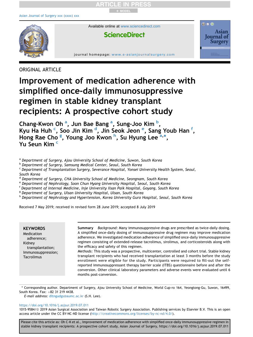 (PDF) Improvement of medication adherence with simplified once-daily ...