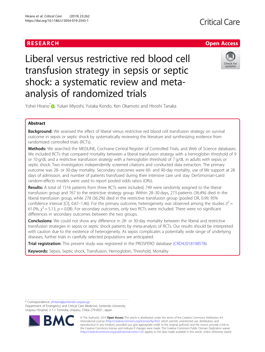 red blood cell transfusion policy a critical literature review