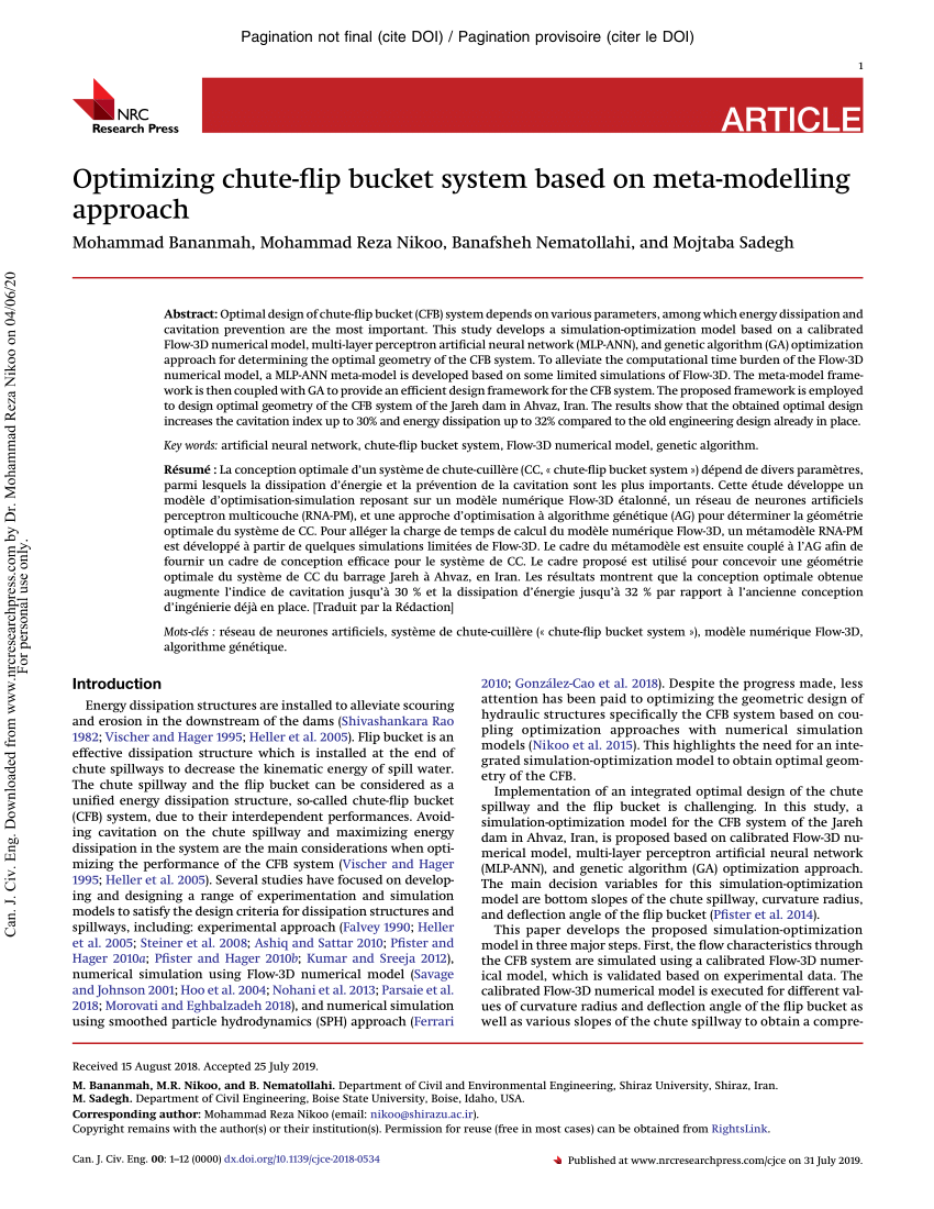 Pdf Optimizing Chute Flip Bucket System Based On Meta Modelling Approach