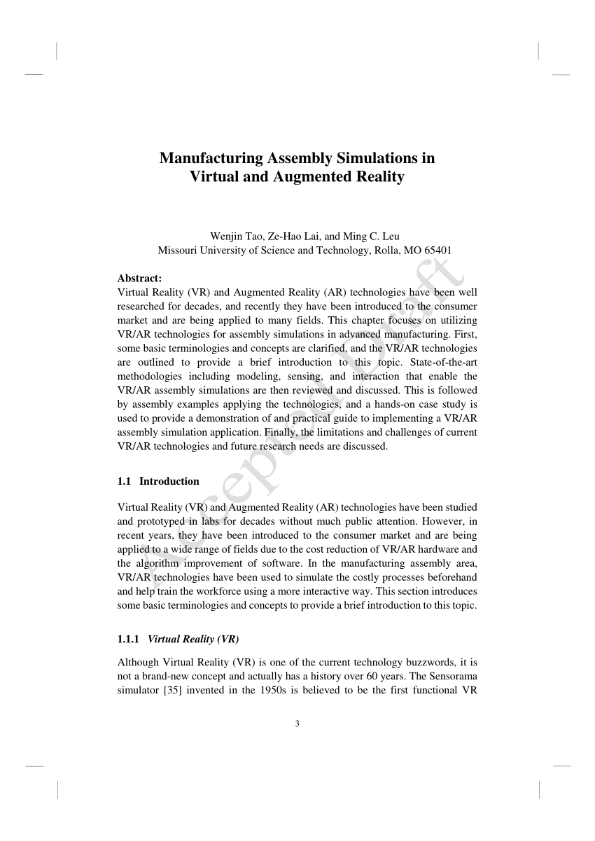 PDF) Manufacturing Assembly Simulations in Virtual and Augmented ...