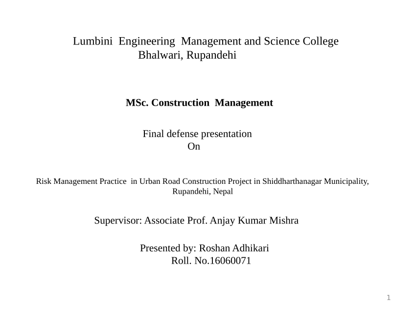 (PDF) Urban Road Construction Risk Management