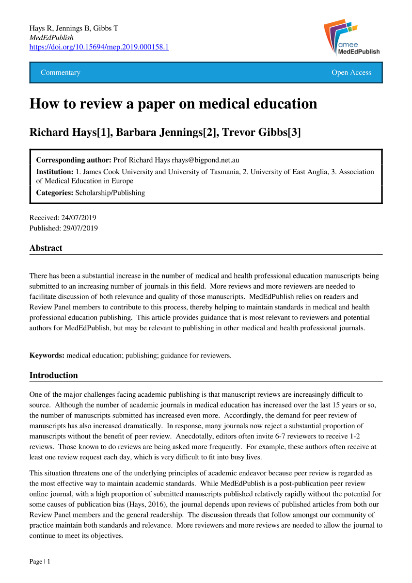 medical education research papers