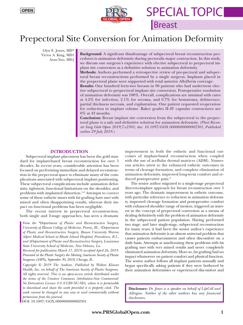 Pre-Pectoral Conversion of Implants in Breast Reconstruction