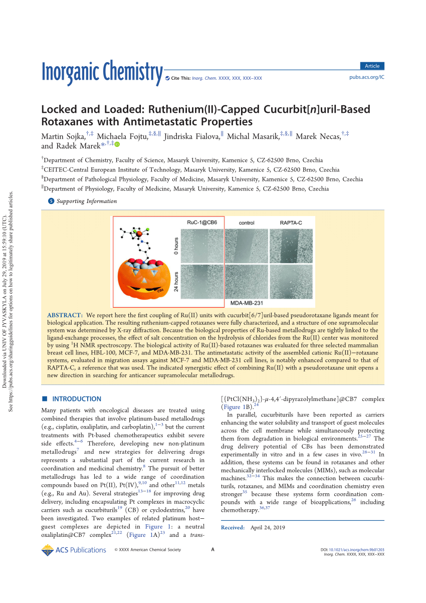 PDF Locked and Loaded Ruthenium II Capped Cucurbit n uril  